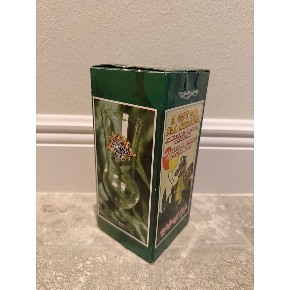 Rainforest Cafe Orlando 8" Hurricane Collector's Glass Disney in Box
